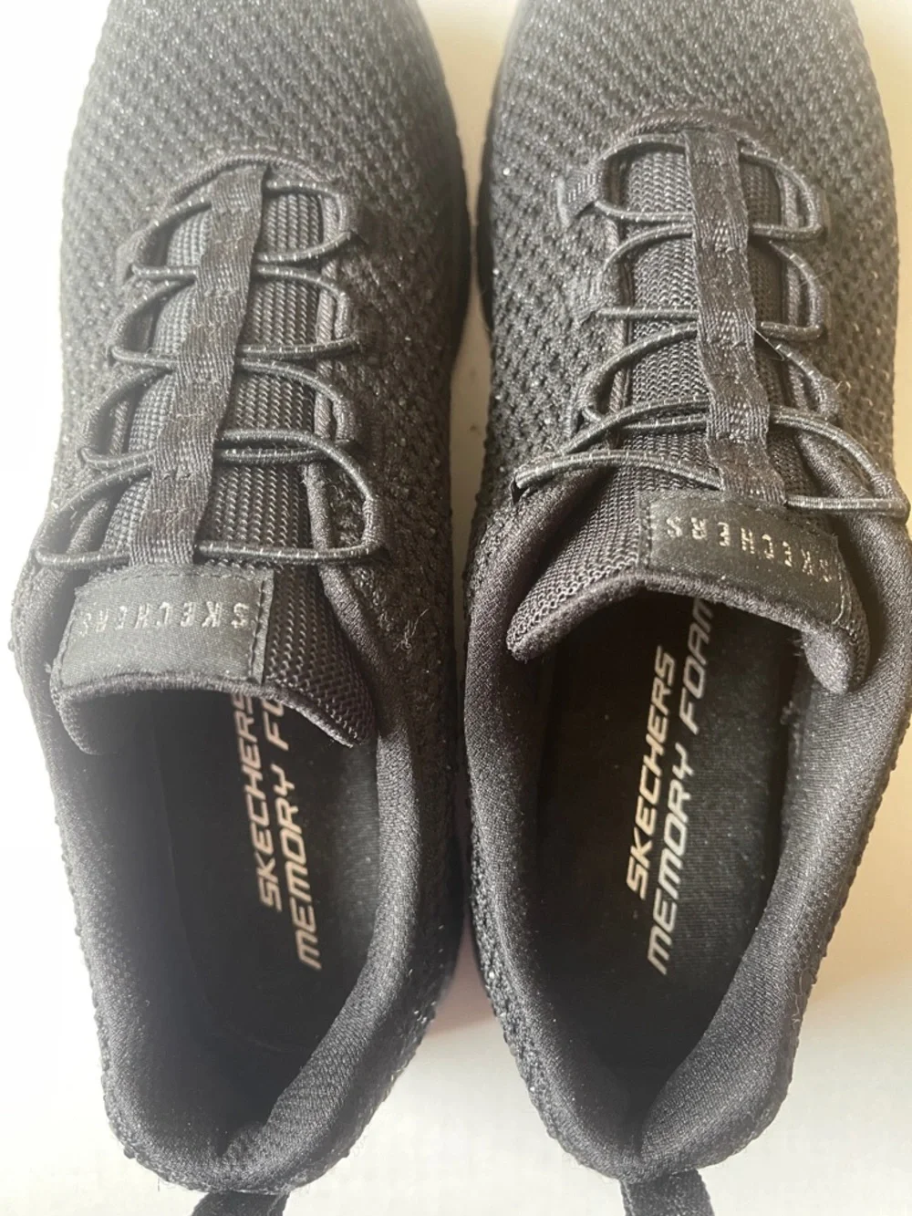 Skechers Women's Black Slip-On Knit Sneakers - Picture 4 of 8